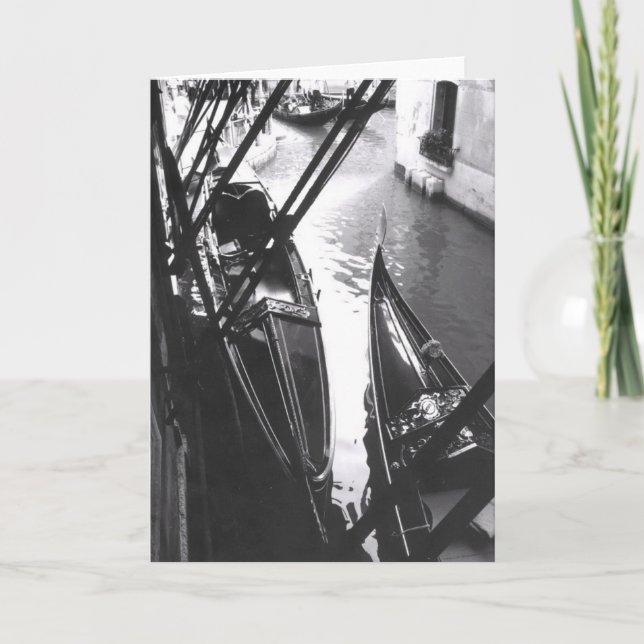 Venetian gondoler i skuggahälsningkortet kort (Framsida)