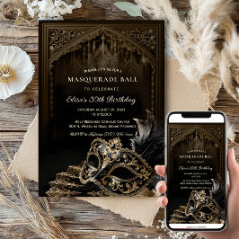 Venetian gothic Masquerade Party invitation Inbjudningar