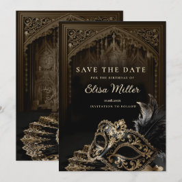 Venetian Gothic Masquerade Party Save the Date Inbjudningar