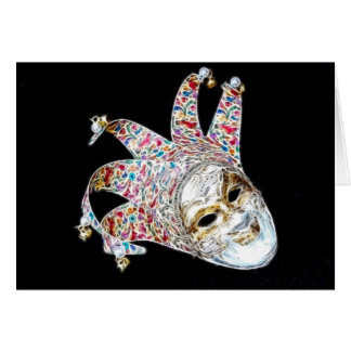 Venetian gyckelmakare hälsningskort