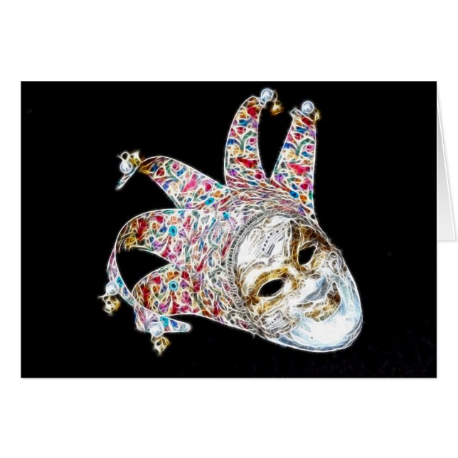 Venetian gyckelmakare hälsningskort (Framsidan Horizontal)