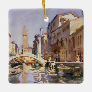 Venetian kanal julgransprydnad keramik