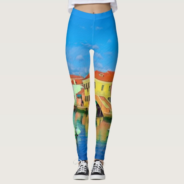 Venetian Lagoon - MURANO - panorama Leggings (Framsida)