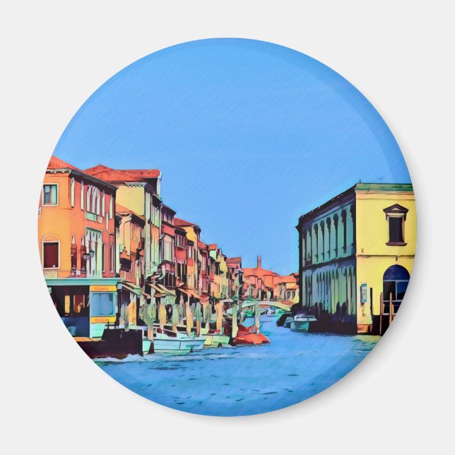 Venetian Lagoon - MURANO - vy Magnet (Framsidan)