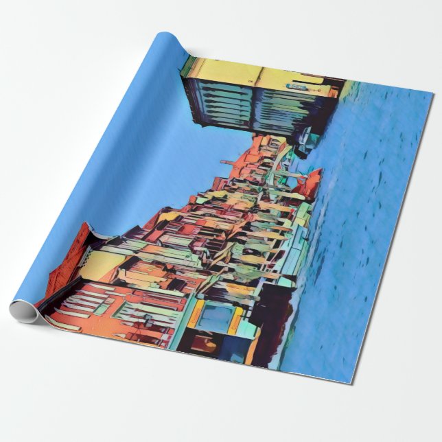 Venetian Lagoon - MURANO - vy Presentpapper (Utrullad)
