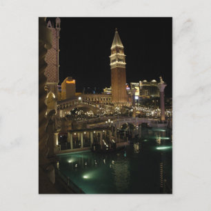 Venetian Las Vegas på natten Vykort