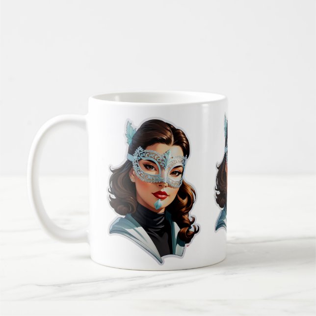 Venetian Mask Dam Kaffemugg (Vänster)