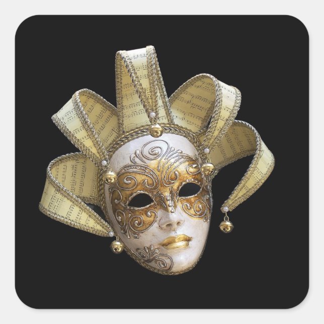 Venetian Mask Fyrkantigt Klistermärke (Framsida)