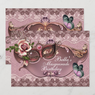 Venetian Mask Masqueraparts inbjudningar