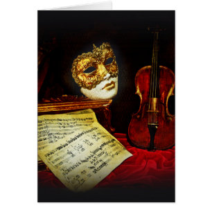 Venetian Mask-samling - Musical night Hälsningskort