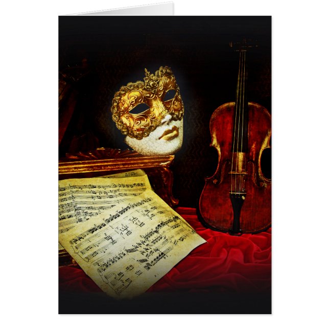 Venetian Mask-samling - Musical night Hälsningskort (Framsidan)