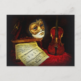 Venetian Mask-samling - Musical night Vykort