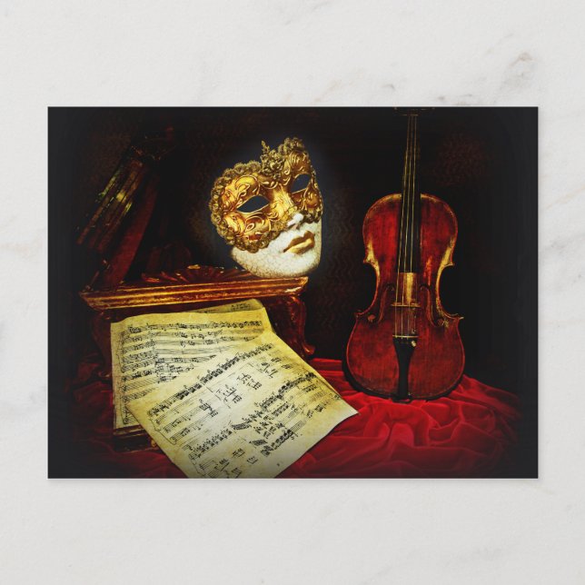 Venetian Mask-samling - Musical night Vykort (Framsida)