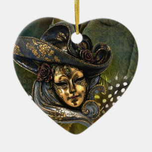 Venetian maskera fantasin julgransprydnad keramik