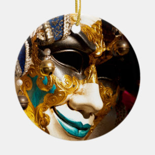 Venetian maskera julgransprydnad keramik