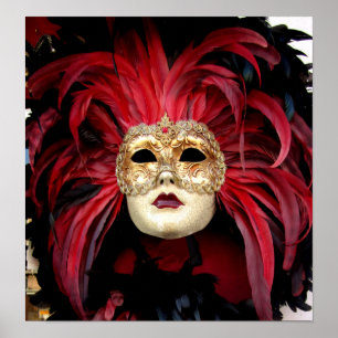 Venetian maskera trycket poster