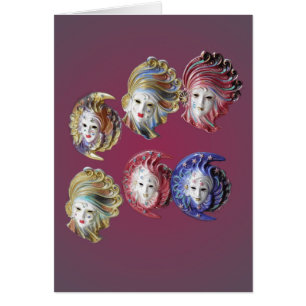 Venetian maskerar hälsningskort