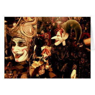 Venetian maskerar hälsningskort