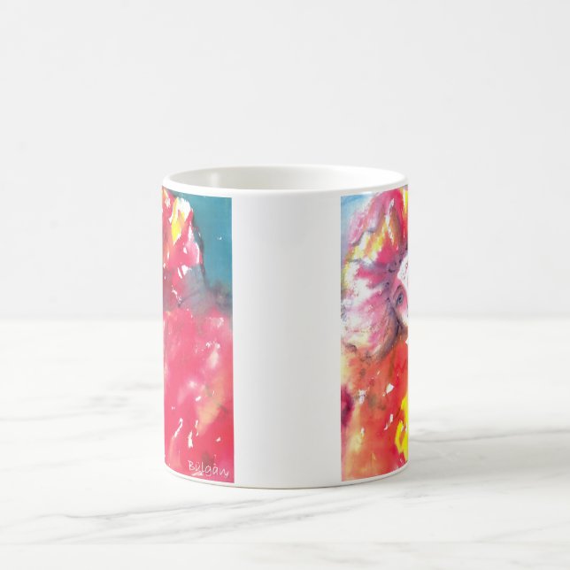 VENETIAN MASQUERADE ANSIKTE - KARNISK MASK I RÖD KAFFEMUGG (Center)