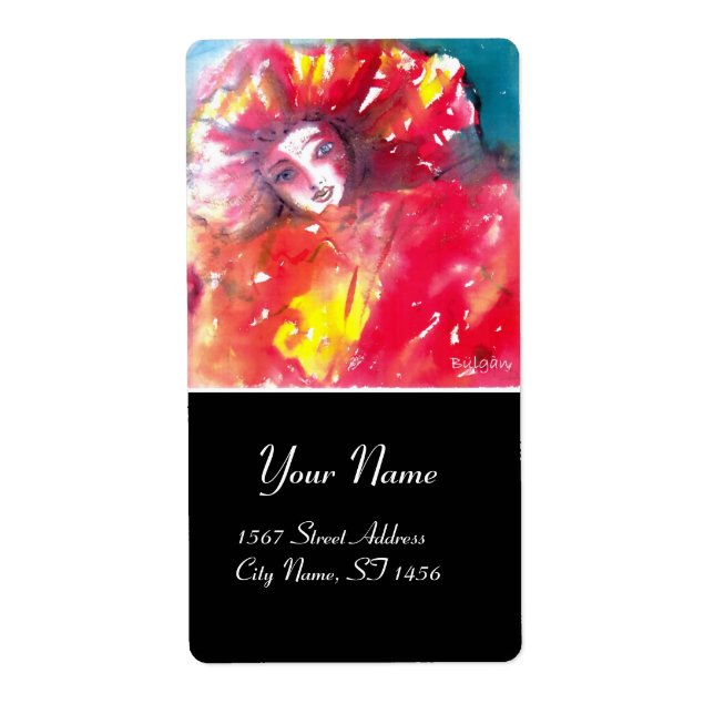 VENETIAN MASQUERADE ANSIKTE - MASK I RED FRAKTSEDEL (Framsidan)