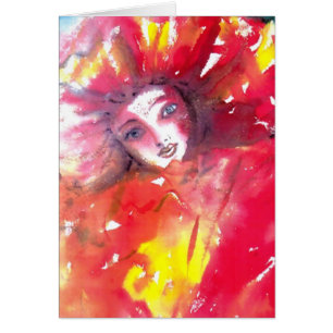 VENETIAN MASQUERADE ANSIKTE - MASK I RED HÄLSNINGSKORT