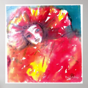 VENETIAN MASQUERADE ANSIKTE - MASK I RED POSTER