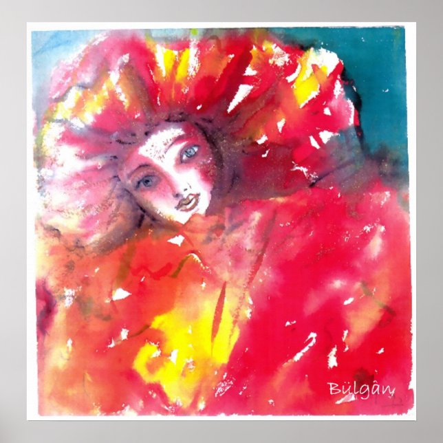 VENETIAN MASQUERADE ANSIKTE - MASK I RED POSTER (Framsidan)