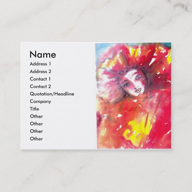 VENETIAN MASQUERADE ANSIKTE - MASK I RED VISITKORT (Framsida)