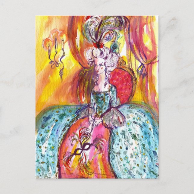 VENETIAN MASQUERADE / COLOMBINA INBJUDAN VYKORT (Framsida)