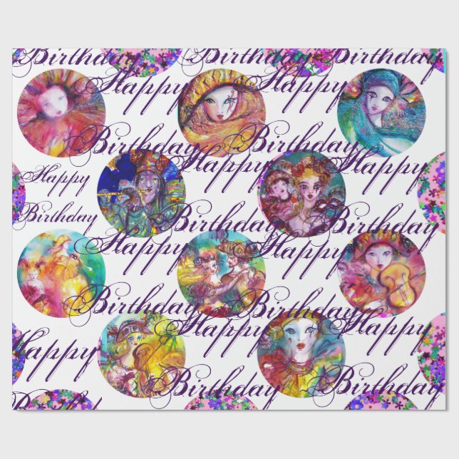 VENETIAN MASQUERADE MARDI GRAS MASKS Birthday Presentpapper (Platt)