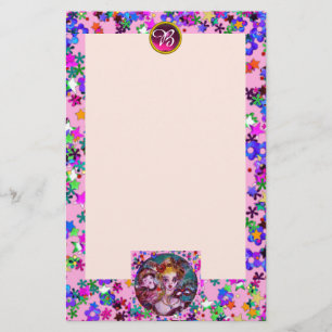 VENETIAN MASQUERADE MASKS,CONFETTI ROSA MONOGRAM BREVPAPPER