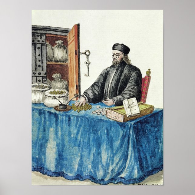 Venetian Moneylender, från en illustrerad bok Poster (Framsidan)