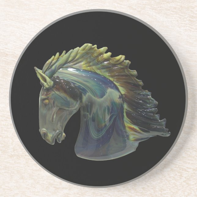 Venetian Murano Glass Horse Underlägg Sandsten (Framsidan)