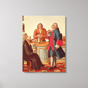 Venetian Noblemen i en Cafe Canvastryck