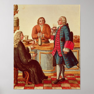 Venetian Noblemen i ett cafe Poster