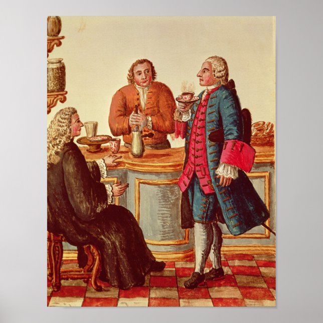 Venetian Noblemen i ett cafe Poster (Framsidan)
