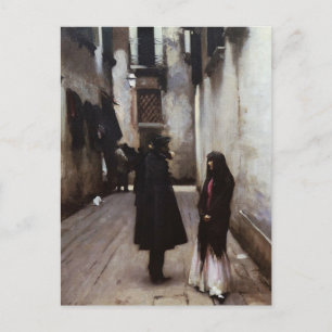 Venetian Street finkonst målning John Sargent Vykort