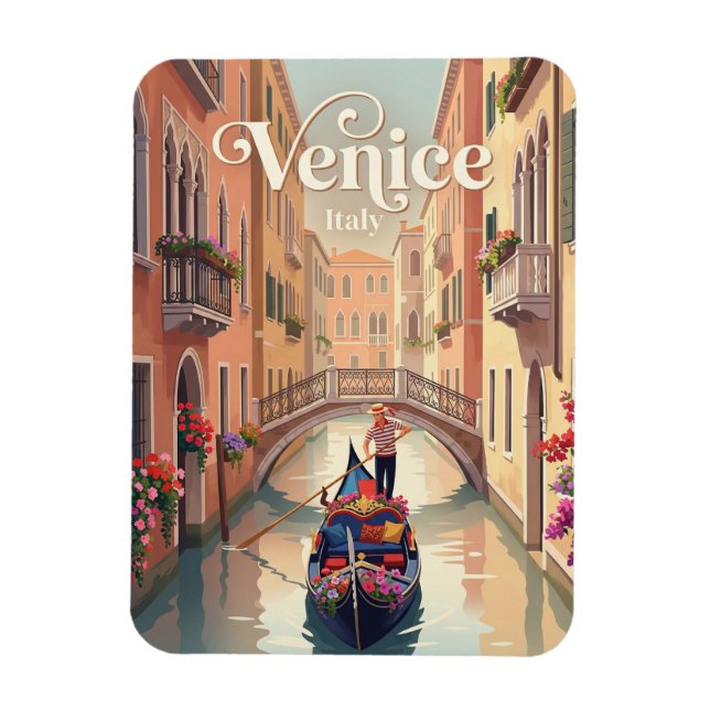 Venetiansk gondolutflykt Italien Magnet (Vertikal)