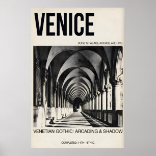 Venetiansk gotisk affisch Venedig Arkad arkitektur