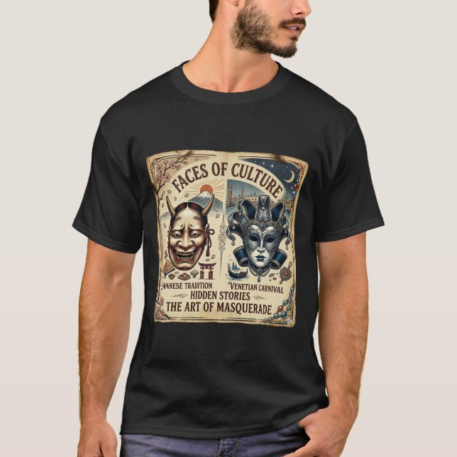 Venetiansk Japansk Mask Artistic T-Shirt (Framsida)