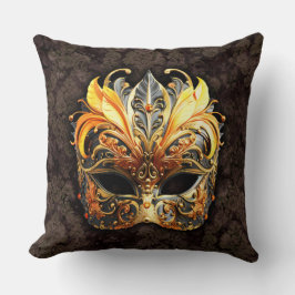 Venetiansk maskerad gul mask kudde