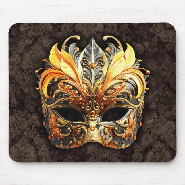 Venetiansk maskerad gul mask musmatta (Framsidan)