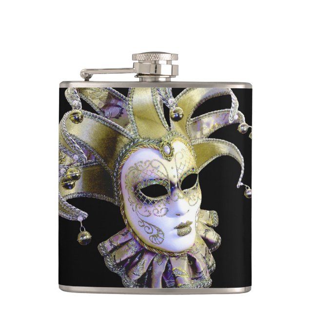 Venetiansk maskerad Mardi Gras Fickplunta (Framsidan)