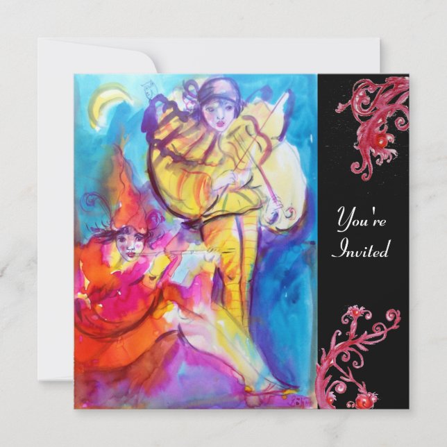 VENETIANSK MASKERAD / MUSIKALISKT NOCTURNE INBJUDNINGAR (Framsida)