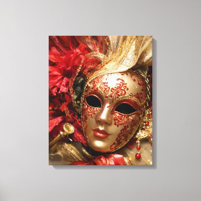 Venetiansk maskeradmask duk väggkonst canvastryck (Framsida)