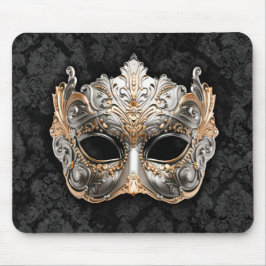 Venetiansk maskeradmask i silver musmatta