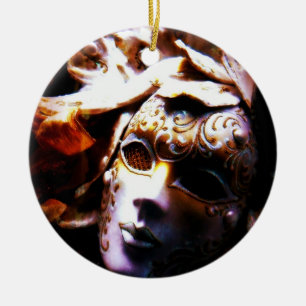 Venetiansk maskeradmask Rund keramisk dekoration