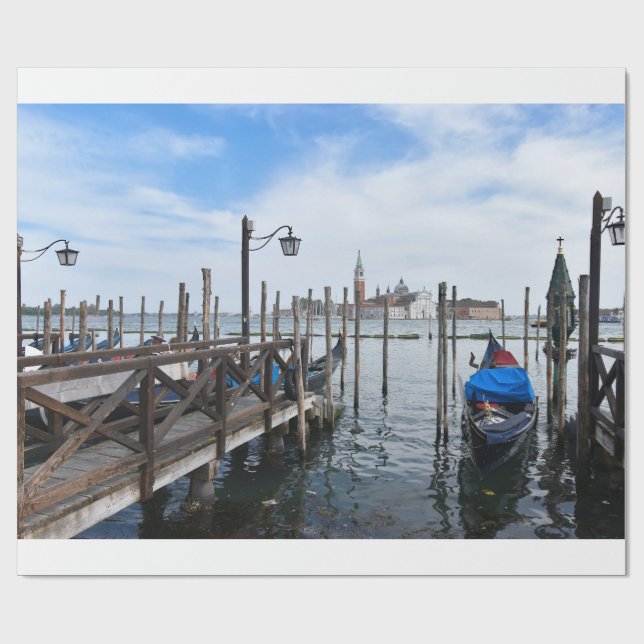 Venetianska gondoliner presentpapper (Platt)