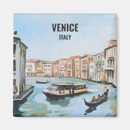Venetianska gondolor och vaporetto magnet