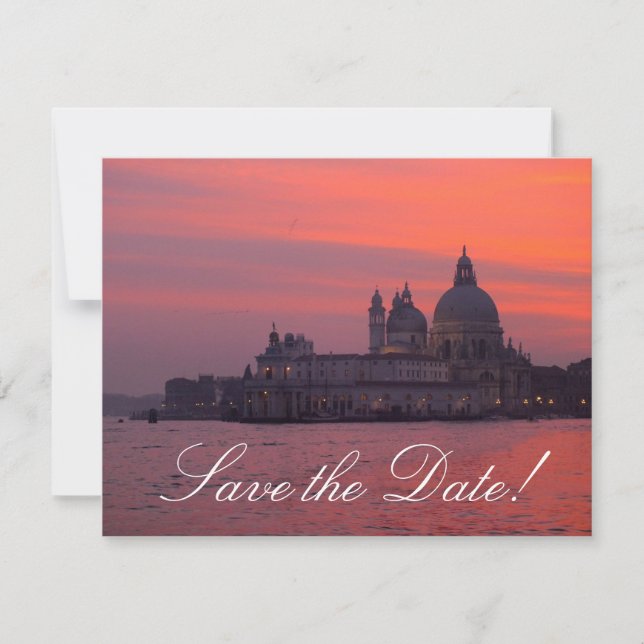 Venetianska solnedgångs Förhandsinbjudningskort Inbjudningar (Framsida)